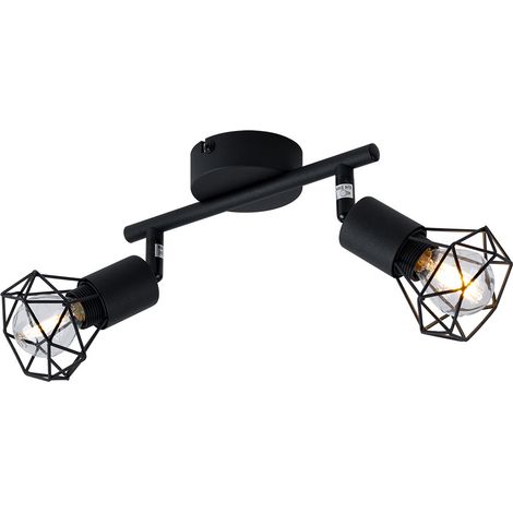 Lampada da soffitto gabbia spot spot bar lampada orientabile nero illuminazione soggiorno Globo 54802S-2 (1/5)