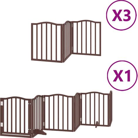 Barrière pour chien porte pliable 15 panneaux bois de peuplier CFW32849 (1/5)