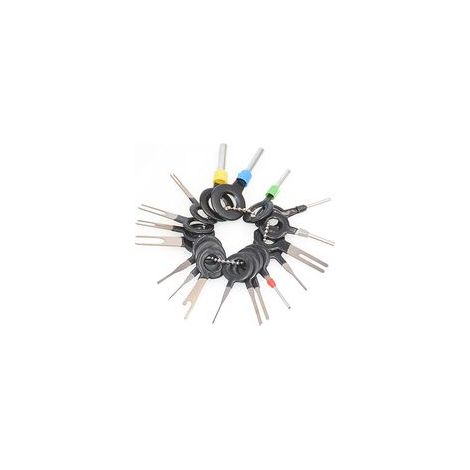 18 Pièces Outil de Déverrouillage de Voiture, Auto Terminals Enlèvement Outil Set, Retrait de Connecteur de Câble de Voiture, Voiture Électrique Câblage a Sertir Connecteur Pin Extracteur Kit (1/3)