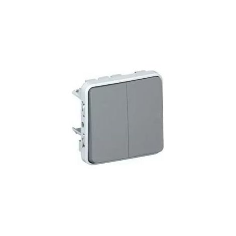 Legrand 069525 - Double two-way switch prog Plexo modular Gray - 10 Ax