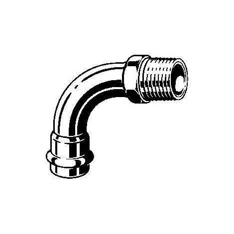 Coude à 90 degrés avec SC Temponox 1714 en acier inoxydable 42 mm x R1 1/2 (1/2)