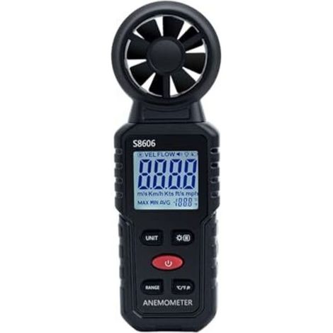 3 en 1 Anémomètre Numérique Portatif, Mesure de 0 à 45 m/s pour la Vitesse du Vent, la Puissance du Vent et la Température du Vent, Idéal pour la Navigation et le Vol (1/5)