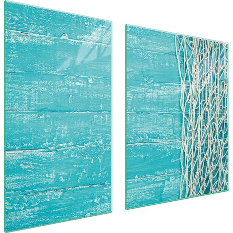 Assiette en verre et planche à découper 100x52 turquoise (1/5)