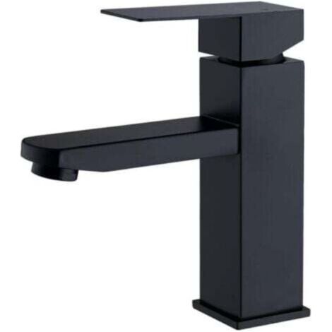 Robinet Salle Bain Noir Mitigeur Lavabo en Laiton Mitigeur Salle de Bain Contient Tuyaux Chauds et Froids
