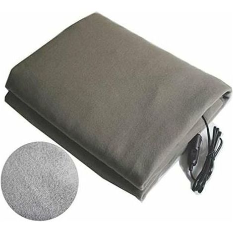 Electric Heated Blankets 12V Fleece Winter Car Warmer Constant Temperature Electric Blanket for Travel Camping Picnic Heating 150x110cm Gray (1/5)
