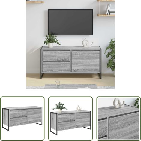 Meuble tv bois d'ingénierie - Meuble TV Gris Sonoma 100 x 36 x 49.5 cm Bois d'ingénierie (1/5)