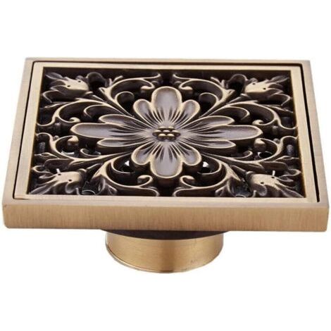Couvercle de vidange de Sol de Douche, Drain de Douche de 10 cm Grille d'escalier en Laiton avec la passoire de Cheveux Accessoires de Douche