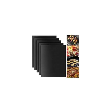 Lot de 5 tapis de gril réutilisables 50x40 cm – Silicone antiadhésif – Température jusqu'à 260 °C – Compatible tous grils (1/5)