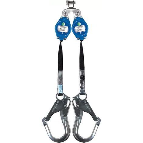 Anticaduta a richiamo automatico con doppia cinghia 1,8 m - Moschettone ad ampia apertura - B0IK-A0158