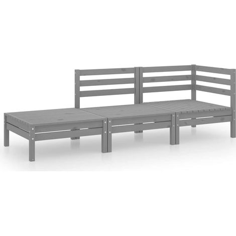 Maison Exclusive - Juego de muebles de jardín 3 pzas madera maciz (1/5)