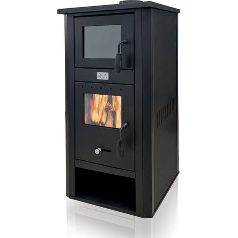 Holzofen "Dafne" 13 kw mit Ofen h 117 cm in lackiertem Stahl "Made in Italy" Kamin (1/2)