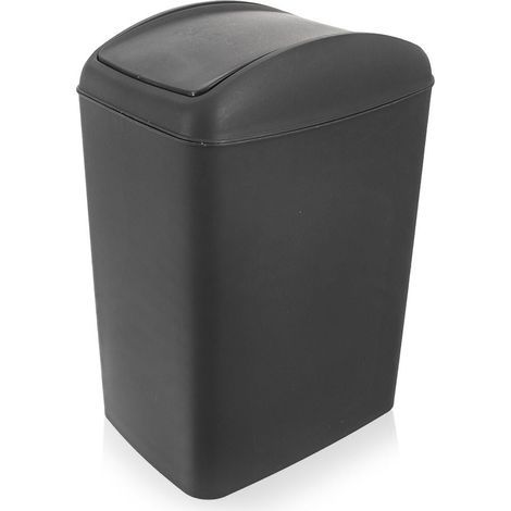 Poubelle 10l gris fonce avec couvercle basculant
