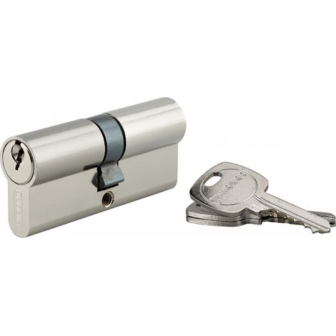 Cilindro europeo STD UNIKEY a doppia entrata 35 x 35 mm nichelato, chiave uguale, 3 chiavi – THIRARD (1/4)