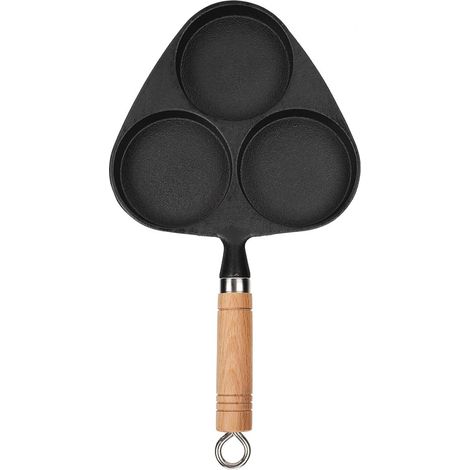 Dreiteilige Gusseisenpfanne – JINFGERNE – Pfanne für Pfannkuchen, Spiegeleier und Steak – Frühstückszubereitung (1/5)