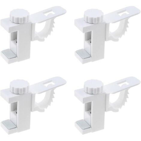 4 Pièces Support de Support de Pince Porte-Rideaux,Barre Transversale Réglable Tringle à Rideaux Stockage De Serviette Crochet (1/5)