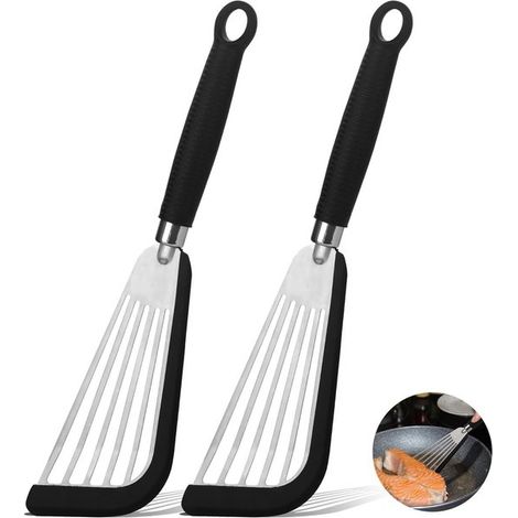 Silikonspatel Set hitzebeständig 2er Set Edelstahl ergonomisch (1/5)