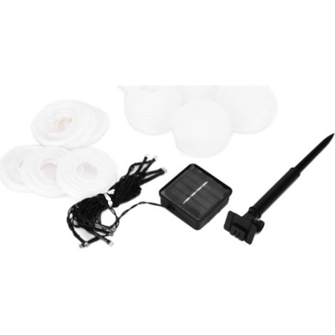 Guirlande lumineuse solaire étanche à 10 LED blanc chaud en nylon, idéale pour les mariages et les fêtes. (1/5)