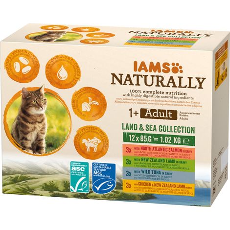IAMS Naturally Katze Erw. Mix 12x85g 12x 85g Nassfutter Katze (1/2)