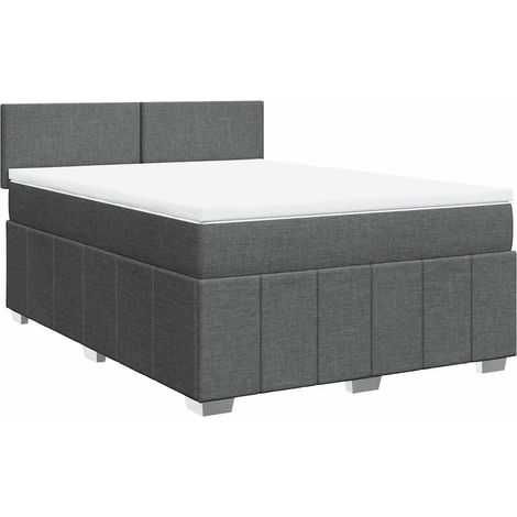 Maison Exclusive - Giroletto a Molle con Materasso Grigio Scuro 140x190 cm Tessuto