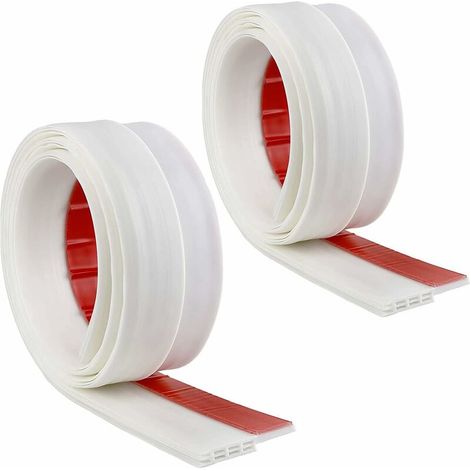 Porte Bas Joint Strip - Autocollant sous Porte Boudin Coupe-Froid Coupe-bise, Anti-Bruit, Anti-Insectes 1005cm (Blanc) 2Pcs (1/5)