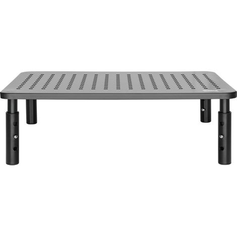 Réhausseur de moniteur réglable en hauteur 100-140 mm – Acier et plastique – Surface de travail 370 mm – Charge max 20 kg – Noir – Speaka Professional (1/3)