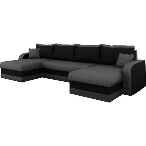 Mobilier1 – Canapé d'angle universel Comfivo 233 – Fonction de couchage – Coffre de rangement – Dimensions 304x140x80cm – Tapisserie velours (1/5)