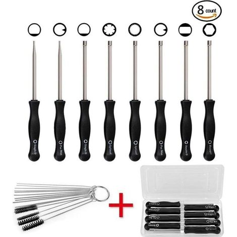 8 Pcs Tournevis de Réglage de Carburateur Tournevis pour Carburateur Nettoyage Moteur Réparation Convient à La Plupart des Moteurs de 2 Cycles (8 pcs tournevis avec boîte&aiguille) (1/4)