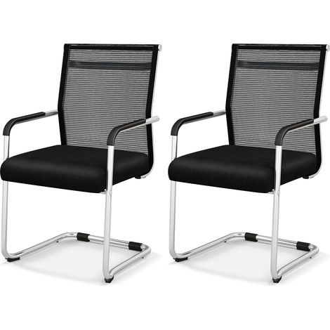 COSTWAY Lot de 2 Chaises de Salles de Réunion Empilables (2) (1/5)
