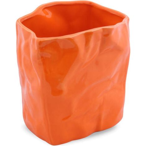 Vaso decorativo arancione con piedini antiscivolo (1/3)