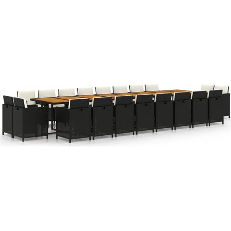 Maison Exclusive - Set da Pranzo da Giardino 21 pz con Cuscini in Polyrattan Nero