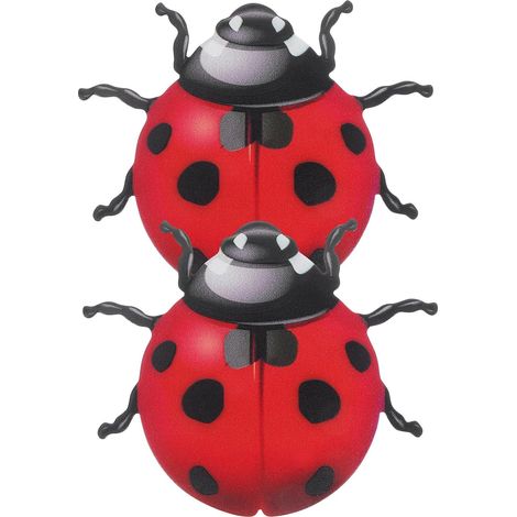 Lot de 2 Coccinelles Murales en Fer Forgé Rouge, Décoration Murale Intérieure et Extérieure en Métal, Ornements Muraux pour Salon, Jardin et Patio, Déco Créative, 2 (1/5)