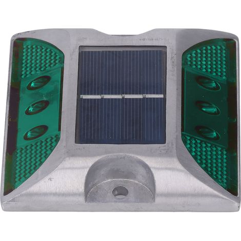 Borne lumineuse solaire en alliage d'aluminium moulé pour allée, marche, trottoir, escalier extérieur, étanche IP68, signalisation routière verte (1/5)