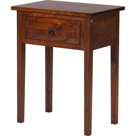 Beistelltisch Akazie dunkelbraun lackiert 60x40x75 cm (BxTxH) montiert OXFORD 907 (1/4)