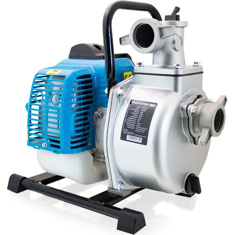 Benzin Wasserpumpe 43ccm Motorpumpe Benzinwasserpumpe Gartenpumpe Garten bis 15000 Liter/h 1,5 Zoll Förderlänge 35m 1,7PS (1/10)
