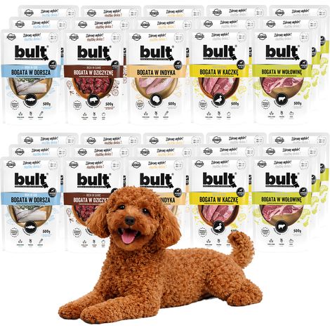 BULT Nassfutter für Hunde, Geschmacksmischung, 30 x 500 g Beutel (1/5)
