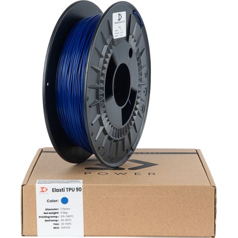 Filamento 3DPower Elasti TPU 90 da 1,75 mm, blu scuro, 0,5 kg (1/2)