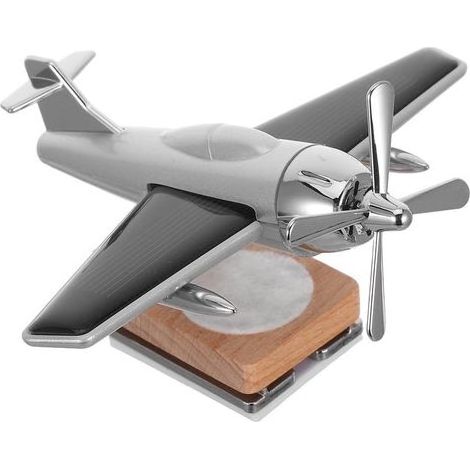 solarbetriebenes Flugzeugornament, geräuschloser, rotierender Propeller, silbernes Armaturenbrett-Accessoire, Auto-Innenausstattung (1/5)
