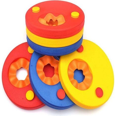 Kids' Swimming Floats, 6-Piece EVA Swimming Set, Swimming Floats (Red + Yellow + Blue) Suitable for Children Ages 3-14 to Learn to Swim (1/4)