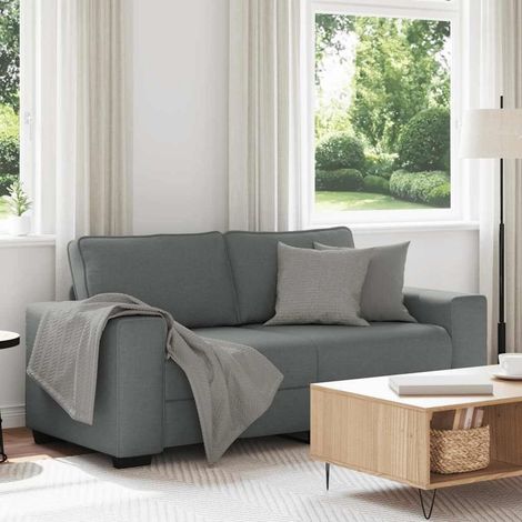 Schlafsofa 2-Sitzer dunkelgrau 140 cm Stoff mit Schlaffunktion (1/5)
