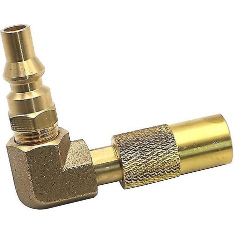 Adaptateur pour gaz propane 1/4" RV à raccord rapide, coude à 90° (1/5)