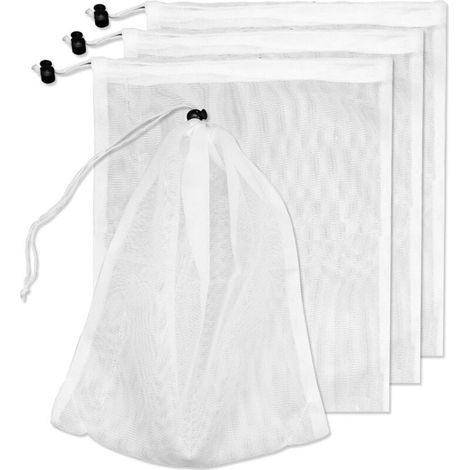 Lot de 4 sacs de rechange pour aspirateur de piscine, maille fine avec cordon de serrage, sacs filtrants pour aspirateur de piscine, sacs de nettoyage de piscine, adaptés aux piscines, aquariums et ba (1/4)