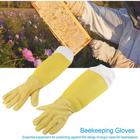 Gants de protection pour apiculteurs à manches longues en maille, outil de travail pour apiculteurs débutants, taille XL (1/5)
