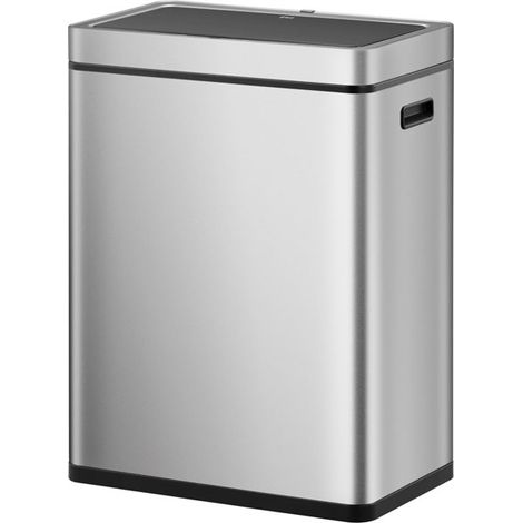 EKO - Poubelle à capteur tri sélectif Mirage Plus 30+30 litres - Stainless steel Plastic  - inox mat