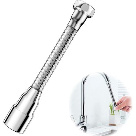 x 360° Faucet Extension, Stainless Steel, Water Saver, Kitchen and Bathroom (1/5)