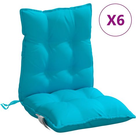 Coussins de chaise à dossier bas lot de 6 turquoise (1/5)