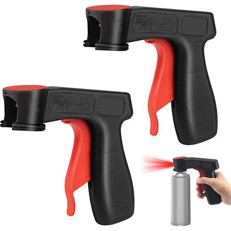 Lot de 2 bombes aérosols avec poignée de déclenchement, poignée universelle, réutilisable pour types de peinture en aérosol (1/5)