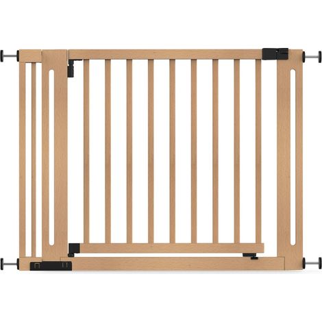Safetots Wooden Elegance Gate, Natural, 105cm - 113cm, Pressure Fit Safety Gate, 73cm Extra Wide Doorway, Easy Installation