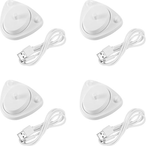 4X pour Brosse à Dents Remplacement Chargeur Alimentation Support de Charge Inductif Modèle 3757 Câble USB Blanc (1/5)