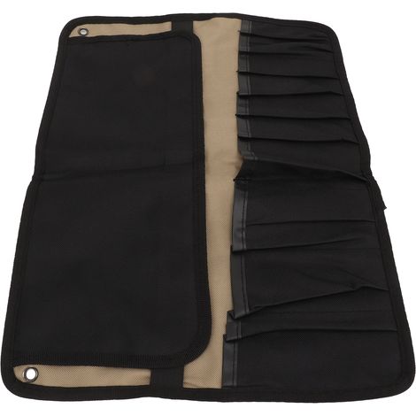 Pochette à outils enroulable pour moto, grande capacité, épaisse, portable, multipoches, kaki. (1/5)