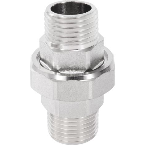 Raccord Union, 1/2" Mâle à 1/2" Mâle Fileté Raccord à Vis Conique en Laiton, Fileté Adaptateur Union pour Eau, Air, Connexion (1/4)